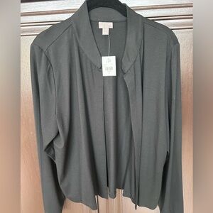 JJill black open stretch jacket/cardigan Size Large NWT